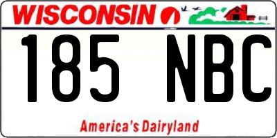 WI license plate 185NBC