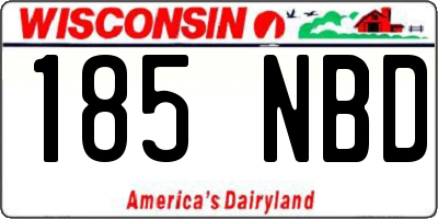 WI license plate 185NBD