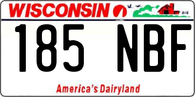 WI license plate 185NBF