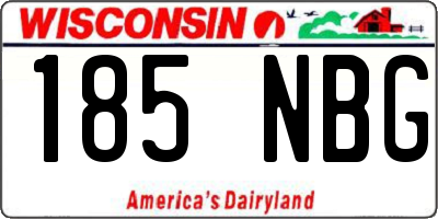 WI license plate 185NBG
