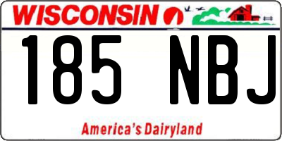 WI license plate 185NBJ