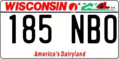 WI license plate 185NBO