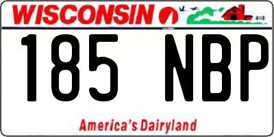 WI license plate 185NBP