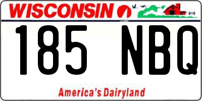WI license plate 185NBQ