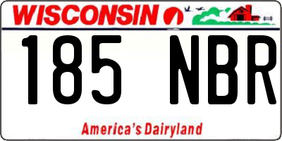 WI license plate 185NBR