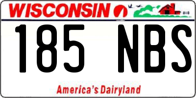 WI license plate 185NBS