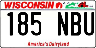 WI license plate 185NBU