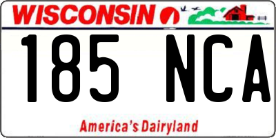 WI license plate 185NCA