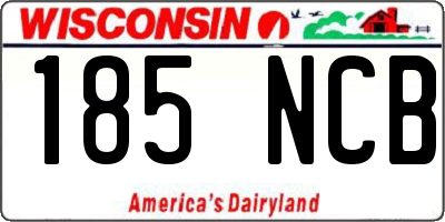 WI license plate 185NCB