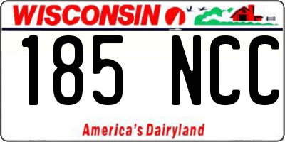 WI license plate 185NCC