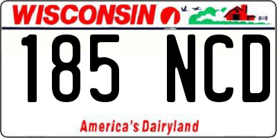 WI license plate 185NCD