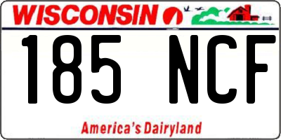 WI license plate 185NCF