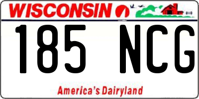 WI license plate 185NCG