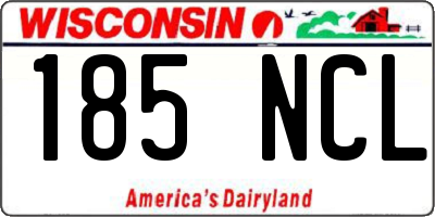 WI license plate 185NCL