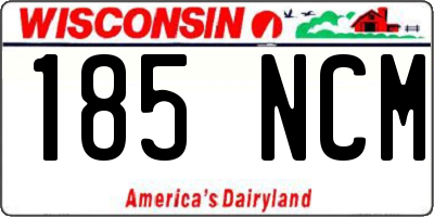 WI license plate 185NCM
