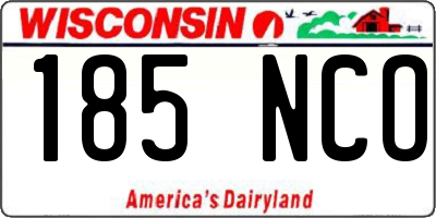 WI license plate 185NCO