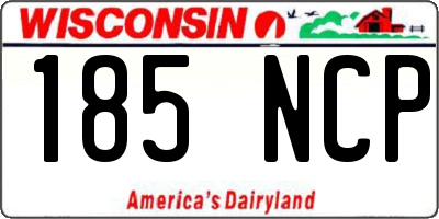 WI license plate 185NCP