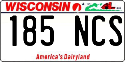 WI license plate 185NCS