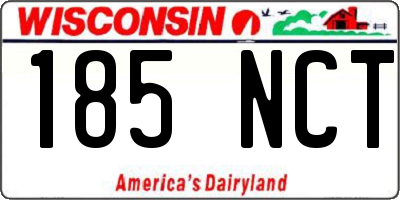 WI license plate 185NCT