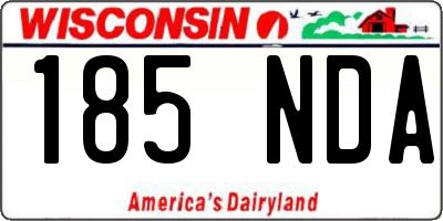 WI license plate 185NDA