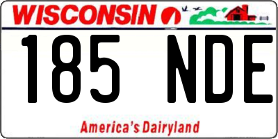 WI license plate 185NDE