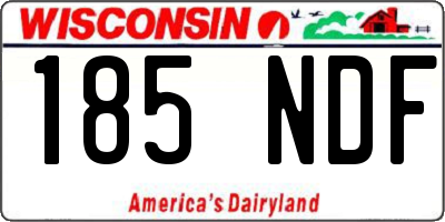 WI license plate 185NDF