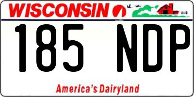 WI license plate 185NDP