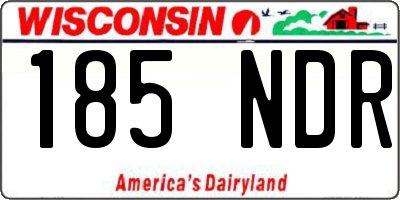 WI license plate 185NDR