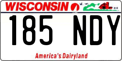 WI license plate 185NDY