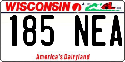 WI license plate 185NEA