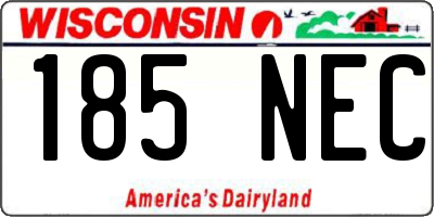 WI license plate 185NEC