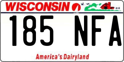 WI license plate 185NFA