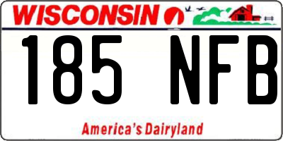 WI license plate 185NFB
