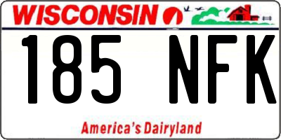 WI license plate 185NFK