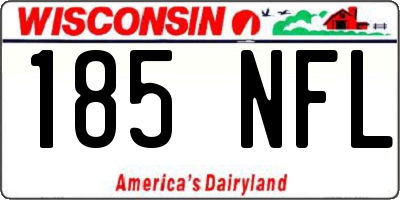 WI license plate 185NFL