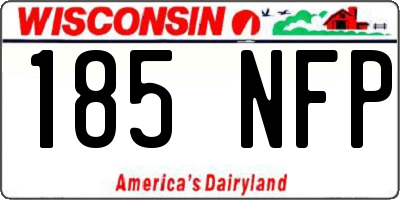 WI license plate 185NFP