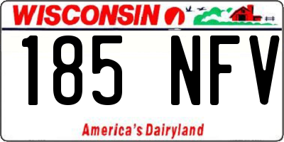 WI license plate 185NFV