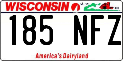 WI license plate 185NFZ