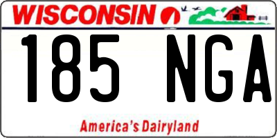 WI license plate 185NGA