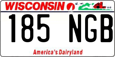 WI license plate 185NGB