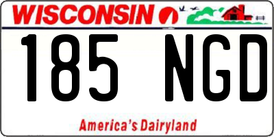 WI license plate 185NGD