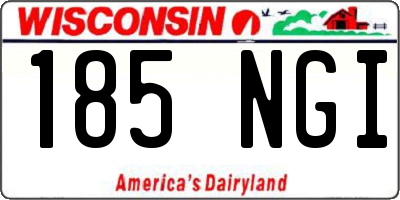 WI license plate 185NGI
