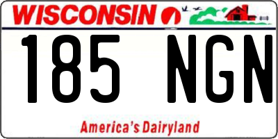WI license plate 185NGN