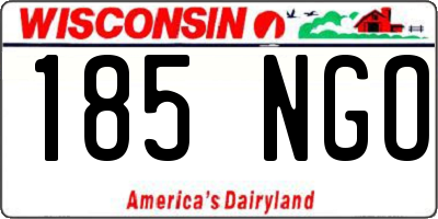 WI license plate 185NGO