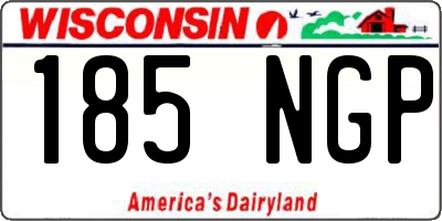 WI license plate 185NGP