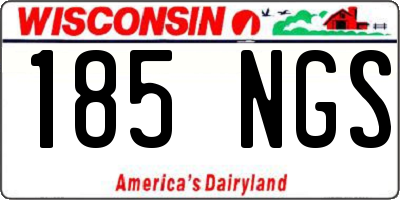 WI license plate 185NGS