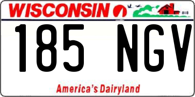 WI license plate 185NGV