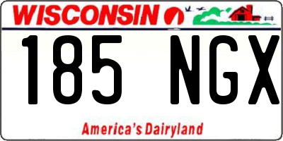 WI license plate 185NGX
