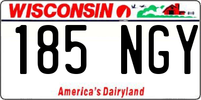 WI license plate 185NGY