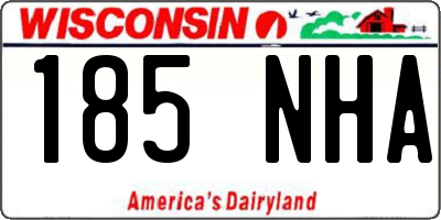 WI license plate 185NHA